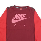 NIKE Mens Maroon & Red Crew Neck L Cotton Blend Sweatshirt Pullover Air Logo
