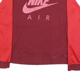 NIKE Mens Maroon & Red Crew Neck L Cotton Blend Sweatshirt Pullover Air Logo