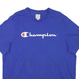 CHAMPION Mens Blue Cotton Blend Graphic T-Shirt 2XL Short Sleeve Crew Neck Large