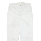 DICKIES Mens Cotton Blend White Regular Straight Trousers W36 L31 Workwear Zip