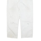 DICKIES Mens Cotton Blend White Regular Straight Trousers W36 L31 Workwear Zip