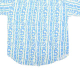 BB SPORT Mens Blue & White Patterned Shirt XL Cotton Summer Casual Short Sleeve