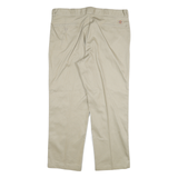 DICKIES Mens Cotton Blend Beige Regular Straight Trousers W40 L30 Classic