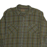 ST JOHNS BAY Mens Green & Yellow Check Shirt 2XL Cotton Blend Long Sleeve Casual