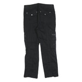 PAOLA Womens Black Cotton Blend Regular Fit Trousers W30 L27 Zipper Pockets