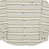 O'NEILL Mens Beige & Brown Striped Shirt XL Button Down Cotton Blend Casual