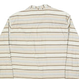 O'NEILL Mens Beige & Brown Striped Shirt XL Button Down Cotton Blend Casual
