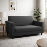 Anyseat 2-Seater Sofa Cover – Plain Dark Grey Style Slipcover for Living Room Chair Protection