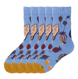 Anyfootwear 5 Pairs Size 5-9 Women Fashion Socks Combed Cotton Abstract Guava Oil Painting Print Novelty Funny Happy Crew Socks Colorful Casual Christmas Gift