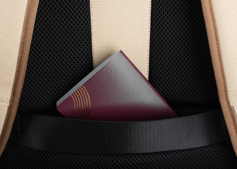 Nomad Hemp Rolltop Backpack in Beige and Green