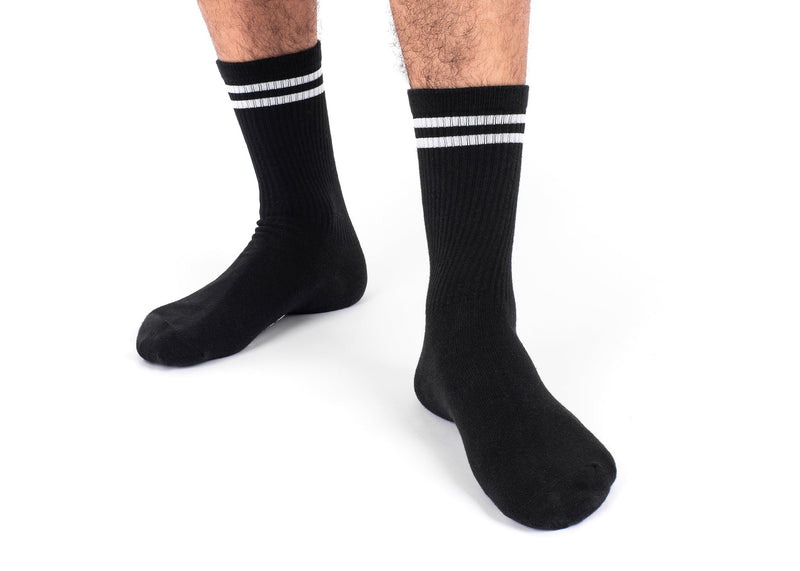 Striped Hemp Socks in Black