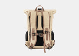 Everyday Hemp Rolltop Backpack in Beige and Red