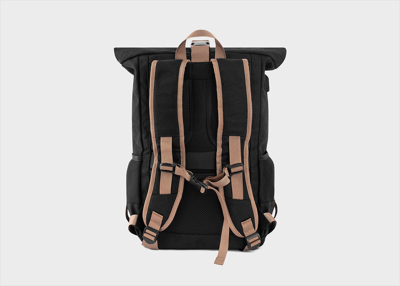 Everyday Hemp Rolltop Backpack in Black
