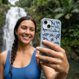 Powder Blue Great White iPhone 15 Case - Lifestyle photo showing phone case in use