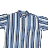 RUSTLER Mens Blue & White Stripe Button-Down Shirt XL Casual Cotton Blend