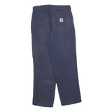 CARHARTT Mens Cotton Blend Navy Relaxed Straight Trousers W30 L30 Workwear