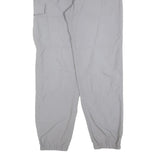 Mens Grey Polyester Blend Regular Fit Trousers W32 L32 Cargo Pockets Zip Closure