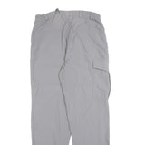 Mens Grey Polyester Blend Regular Fit Trousers W32 L32 Cargo Pockets Zip Closure