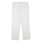 TOMMY HILFIGER Mens Cotton Blend White Regular Fit Straight Trousers W30 L28