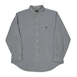 Ralph Lauren Striped Shirt - Large Blue Cotton