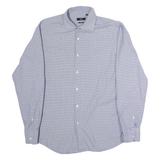 BOSS HUGO BOSS Mens Blue Check Shirt M Business Casual Cotton Long Sleeve