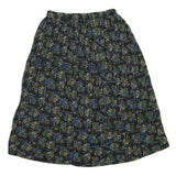 SAG HARBOR Womens Black Floral Pleated Midi Polyester Blend Skirt XL