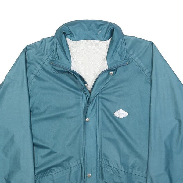 LOFFLER Mens Blue Polyester Blend Zip Jacket M Plain Lightweight Casual