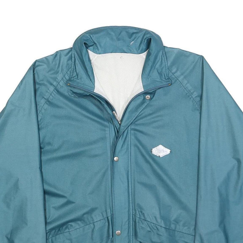 LOFFLER Mens Blue Polyester Blend Zip Jacket M Plain Lightweight Casual