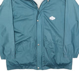 LOFFLER Mens Blue Polyester Blend Zip Jacket M Plain Lightweight Casual