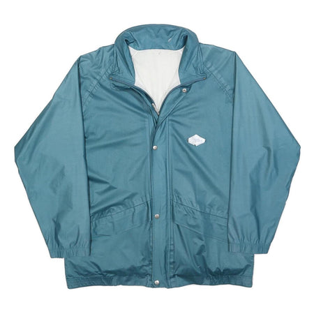 LOFFLER Mens Blue Polyester Blend Zip Jacket M Plain Lightweight Casual