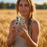 London Fog Coral Tiles iPhone 14 Case - Lifestyle photo showing phone case in use