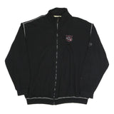 ATLAS FOR MEN Mens Black Cotton Blend Zip Jacket 2XL Casual Everyday Wear