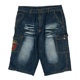 Avon Celli Cargo Shorts - 38″ Waist Acid Wash Denim