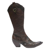 VERO CUOIO Womens Western Leather Brown Ankle Boots UK 3 Pointed Toe Stylish