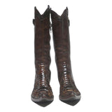 VERO CUOIO Womens Western Leather Brown Ankle Boots UK 3 Pointed Toe Stylish