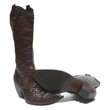 VERO CUOIO Womens Western Leather Brown Ankle Boots UK 3 Pointed Toe Stylish