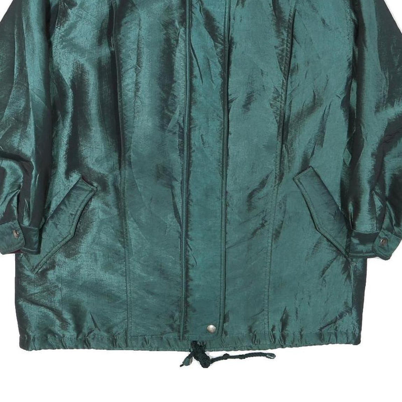 JG HOOK Womens Green Jacket XL Polyester Blend Plain Zip Casual Outerwear