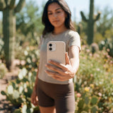 Seashell iPhone 16 Pro Max Case - Lifestyle photo showing phone case in use
