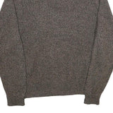 CHAPS Mens Brown Brown Button Up Plain Crew Neck Chunky Knit XL Cotton Jumper