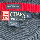 Chaps Ralph Lauren Herringbone Sweater - Large Navy Cotton
