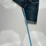 True Religion Contrast Stitch Denim Shorts - 28W US 2 Dark Wash Denim