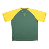 MLB Mens Green & Yellow Oakland A's Graphic T-Shirt 2XL Short Sleeve V-Neck