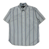 Tommy Hilfiger Striped Short Sleeve Shirt - Medium Blue Cotton