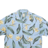 JAMAICA JAXX Mens Blue Silk Hawaiian Shirt 2XL Tropical Floral Print Summer