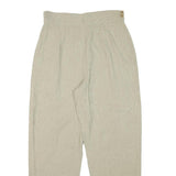MANI Womens Relaxed Beige Acetate Trousers W30 L29 Paisley Zip Closure