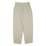 MANI Womens Relaxed Beige Acetate Trousers W30 L29 Paisley Zip Closure