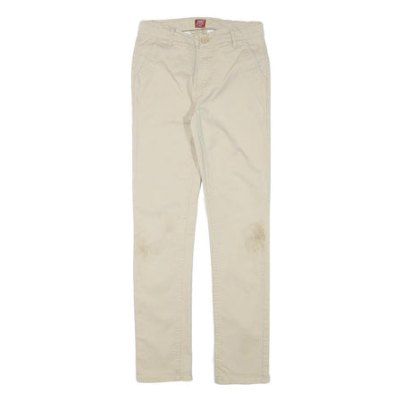 LEVI'S Boys Slim Beige Cotton Blend Trousers W26 L28 Zip Casual Youth