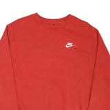 NIKE Mens Red Sweatshirt Crew Neck S Casual Athletic Pullover Top