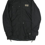 NIKE Mens Black Outdoor Jacket L Polyester Zip Hooded Plain Casual Sportswear