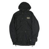 NIKE Mens Black Outdoor Jacket L Polyester Zip Hooded Plain Casual Sportswear